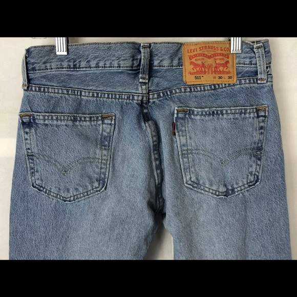 Levis 511 Mens Blue Jeans Size 30x30 - Picture 3 of 8